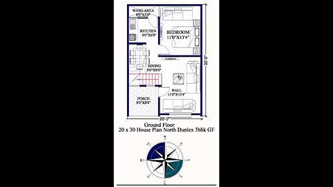 20 × 30 house plan|North Duplex 3 bhk home plan| 600sqft house plan| 20 by 30 home plan#housedesign