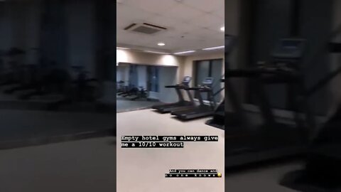 Empty hotel gym workout