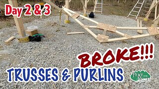 Day 2 - Truss Falls and BREAKS! Also Purlins - E161