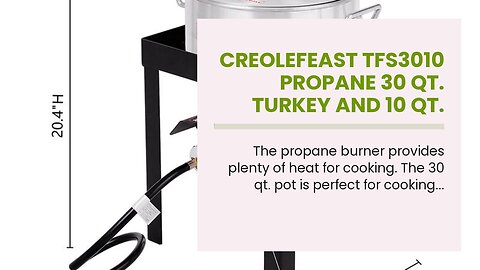 CreoleFeast TFS3010 Propane 30 Qt. Turkey and 10 Qt. Fish Fryer Boiler Steamer Set, 50,000 BTU...