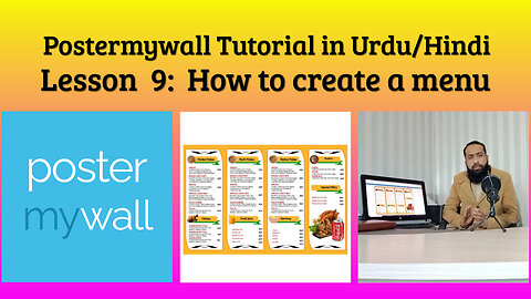 Lesson 9: How to create a menu Postermywall Tutorial in Urdu/Hindi