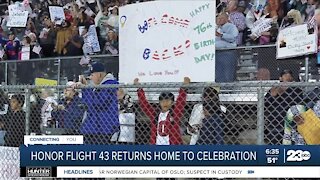 Honor Flight 43 returns to Bakersfield to heroes welcome