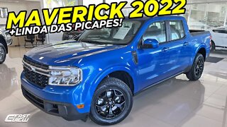 NOVO FORD MAVERICK LARIAT FX4 2.0 TURBO 2022 AZUL INDIANÁPOLIS COM DESCONTO!!