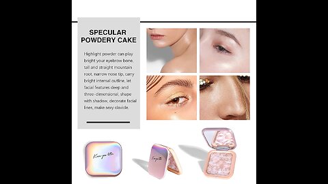 KYDA Face Highlighter Palette Kit,Shimmer Glitter Highlight Contouring Palette Natural Nude Shi...