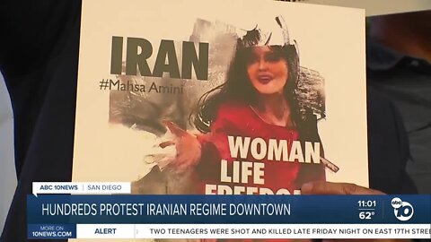 Hundreds protest Iranian regime outside Hall of Justice
