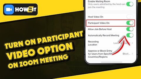 How to turn on participant video option on Zoom