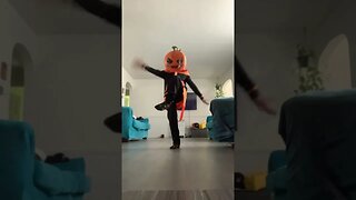 A pumpkin dancing