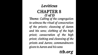 Leviticus Chapter 8 (Bible Study) (1 of 2)