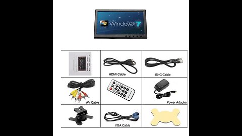 CAMECHO 9 Inch LCD Monitor HD Color Screen, 2 Video Input/HDMI/VGA, Support Car Backup, Mini PC...