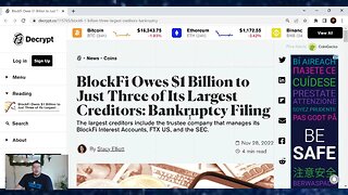 BlockFi Owes $1 Billion to Just Three of Its Largest Creditors: Bankruptcy Filing