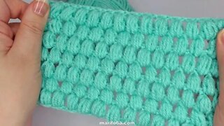 How to crochet puff stitch for blanket simple tutorial by marifu6a