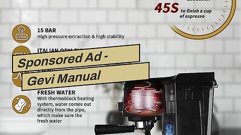 Sponsored Ad - Gevi Manual Espresso Machines Espresso Machines 15 Bar Fast Heating Automatic Ca...