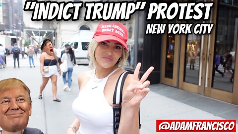 "Indict Trump" protest in front of Trump Tower (NYC)