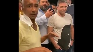 Romário falando sobre o Leven Siano na festa