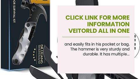 Click link for more information VEITORLD All in One Survival Tools Small Hammer Multitool, Fath...