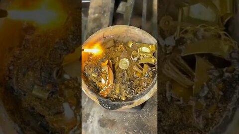 Fantastic Gold Melting (gold, melt the gold, processing tutorial, diy #shorts #short #tiktok