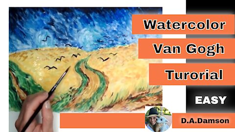 Van Gogh Tutorial Watercolor - Step By Step for Beginners