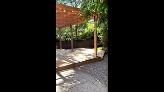 Wood multi tiered sundeck before and after