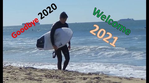 Last Surf of 2020 First Surf of 2021on my Firewire Glazer