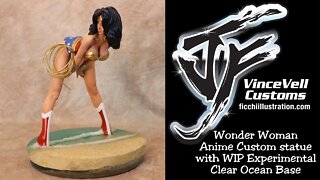 Wonder Woman Anime Custom statue with Experimental Clear Ocean Base