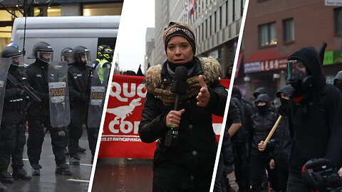 Anti-Capitalist protestors rally outside of the UN Biodiversity Conference in Montreal