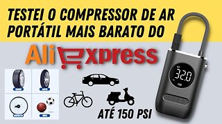 Unboxing e Teste, compressor portátil CAR AIR PUMP! Barato e fácil de usar! Tchau fila de posto!