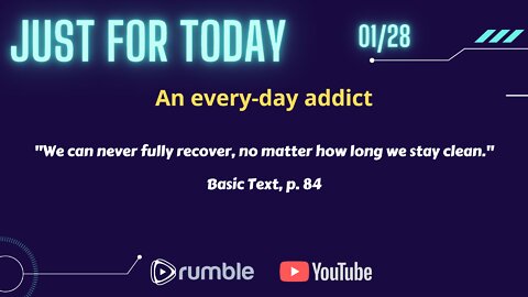 1 28 Just for Today An every day addict