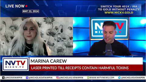 Marina Carew Discusses Laser Till Receipts Contain Toxins with Nicholas Veniamin
