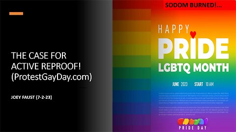 The Case for Active Reproof! (ProtestGayDay.com)