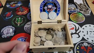Filling a treasure chest full of junk silver! Peace dollars and dimes!
