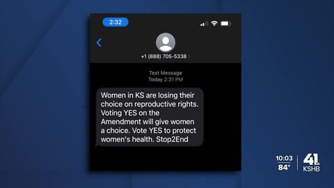 Kansas voters report receiving confusing text messages Monday afternoon