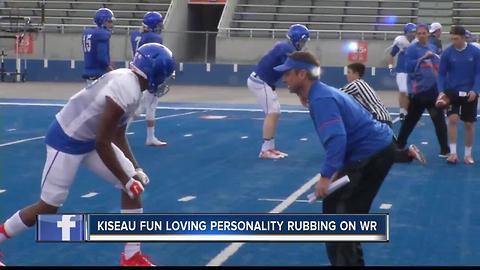 WR Coach Kiseau fun spirit rubbing off on his players