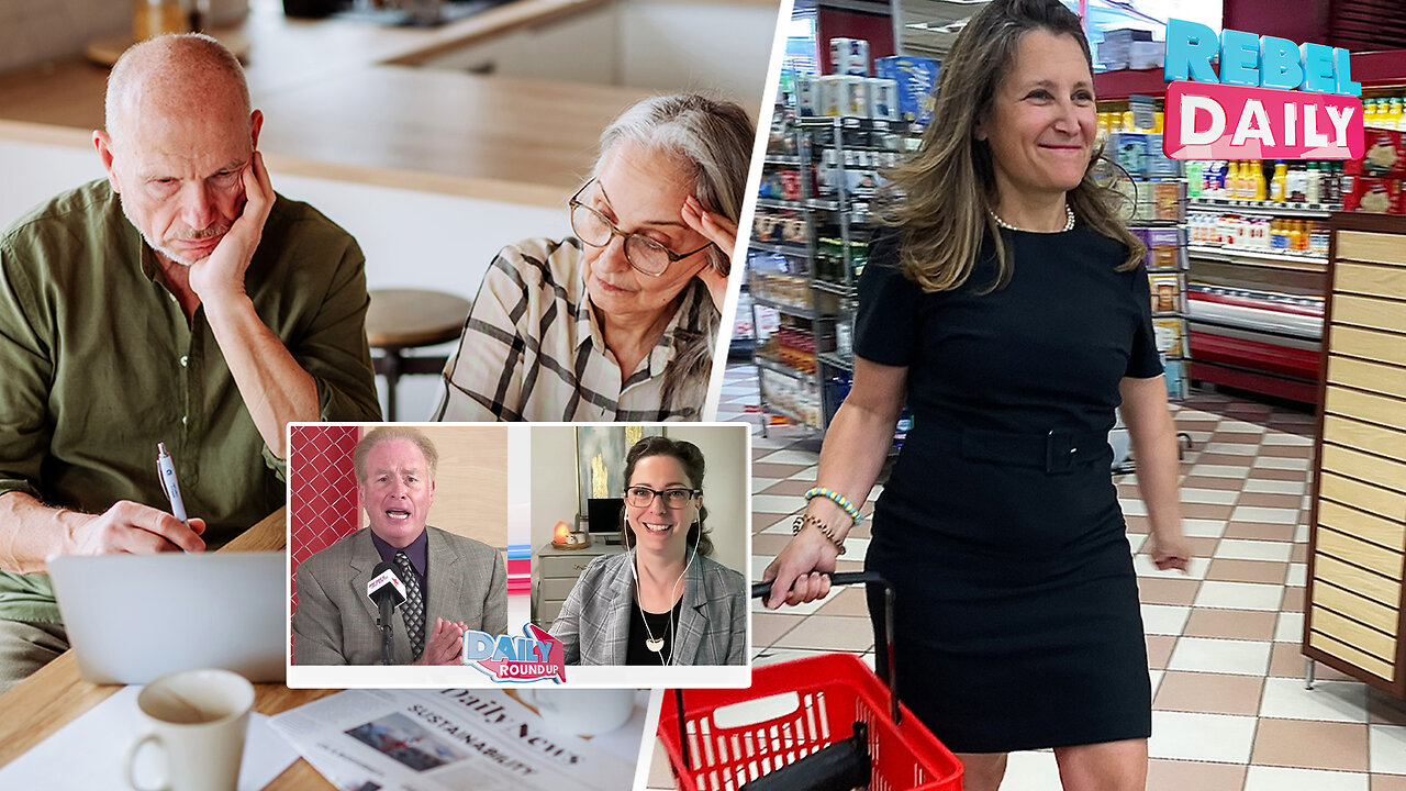 Chrystia Freeland hides grocery store price tags from her announcement