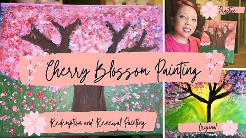 Cherry Blossom Redemption and Renewal Painting | Easy, Fun, & Spring DIY Using Q-tip Method