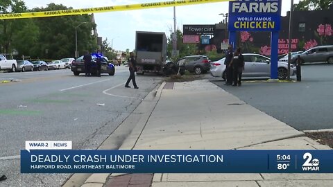 One killed in crash involving SUV, Pepsi truck in NE Baltimore