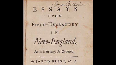 Essays on Field Husbandry - Future Citizen on Jared Eliot