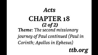 Acts Chapter 18 (Bible Study) (2 of 2)