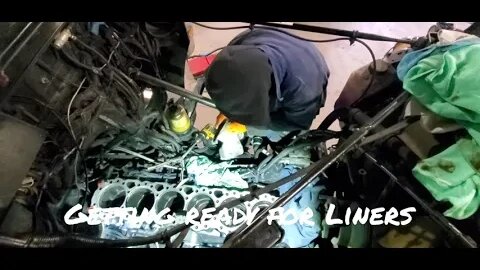 prep work lower main bearings detroit 60 series 14.l inframe #detroit 60 series #diy #viralvideo