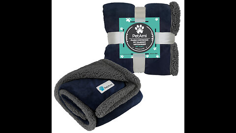 PETTOM Waterproof Dog Blanket for Bed Couch Sofa Car Crate, Reversible Fluffy Fleece Pet Bed Co...