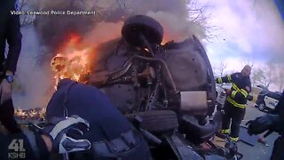 Leawood police rescue woman underneath burning car