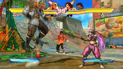 Street Fighter X Tekken: Sagat (Swap Costume) & Lili vs Asuka & Lei - 1440p No Commentary