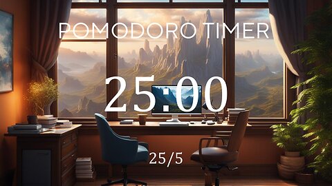 25/5 Pomodoro Timer ⛅ Guitar + Frequency for Relaxing, Studying and Working ⛅