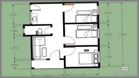 planta baixa 6x7( com 3 quartos)