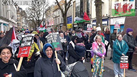 March for justice in Gaza 2, Queen Street Cardiff Wales