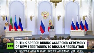 President Putin's speech during accession ceremony of new territories to RF