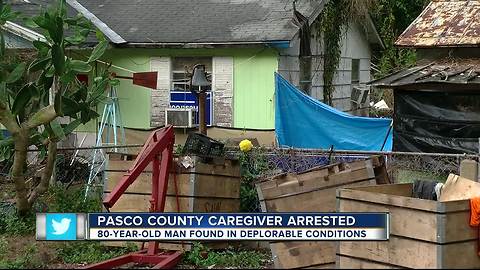 Caregiver arrested after bedridden 80-year-old found lying in human and animal feces