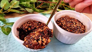 Delicious baked oats recipe in 1 minute! Low calorie dessert for breakfast!