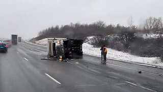 Truck Rollover On Highway 401