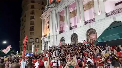 Celebrations in Rio de Janeiro for victory of Luiz Inácio Lula da Silva in 2nd round of elections.