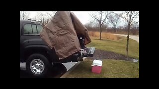 Solo rainy day truck tent camping. Not Vanlife. Pickup Truck Tent. Vlog.